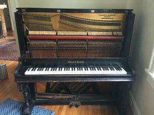 mason and hamlin upright piano with front removed